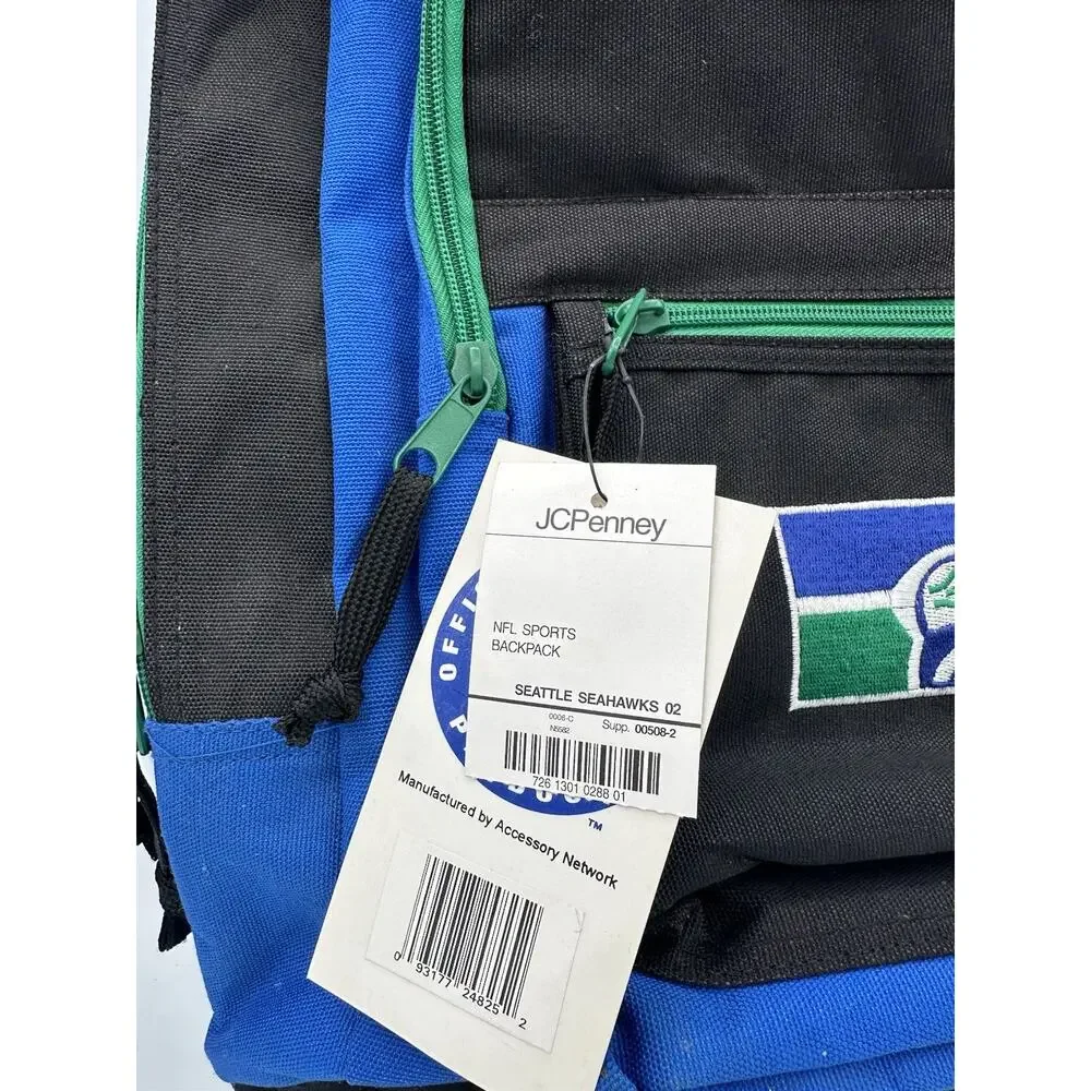 Vintage NFL Seattle Seahawks Backpack - Stiff Bottom Embroidered Official